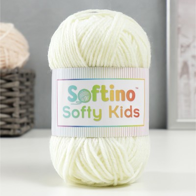 Пряжа 100% акрил "Softy Kids" 90м ±5м 50 гр цвет 01 сливочный крем