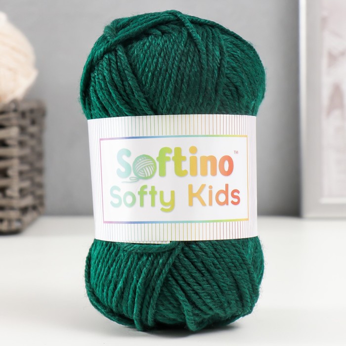 Пряжа 100% акрил "Softy Kids" 90м ±5м 50 гр цвет 50 тёмно-зелёный - Фото 1