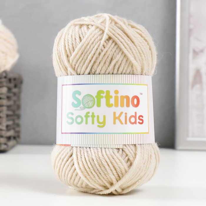 Пряжа 100% акрил "Softy Kids" 90м ±5м 50 гр цвет 05 бежевый 5443670 - Фото 1