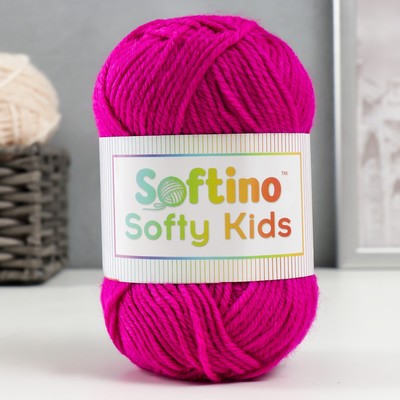 Пряжа 100% акрил "Softy Kids" 90м ±5м 50 гр цвет 28 ярко-розовый