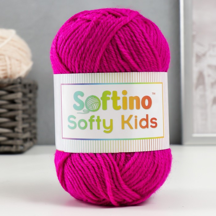 Пряжа 100% акрил "Softy Kids" 90м ±5м 50 гр цвет 28 ярко-розовый - Фото 1