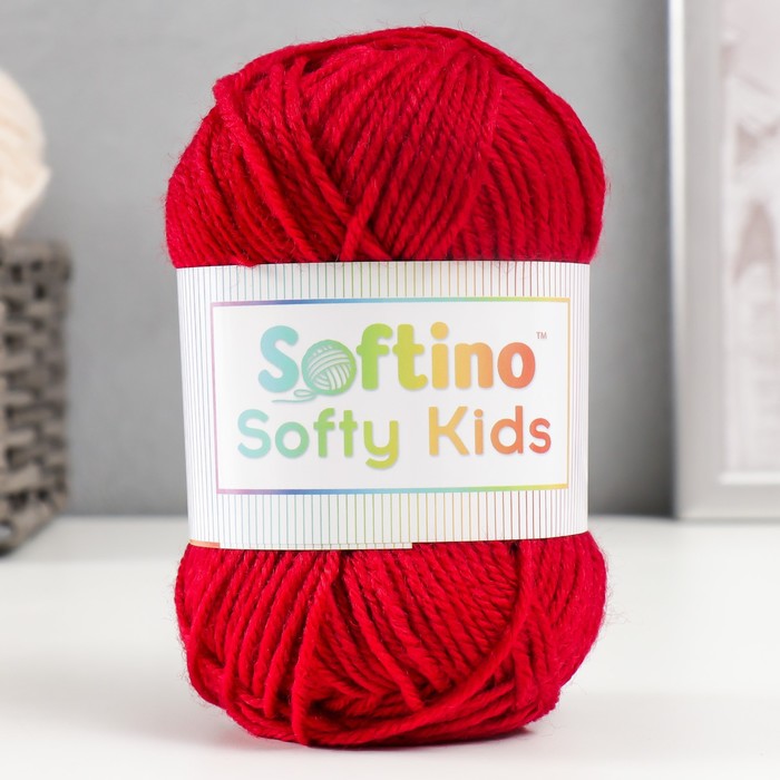 Пряжа 100% акрил "Softy Kids" 90м ±5м 50 гр цвет 33 бордо 5443669 - Фото 1