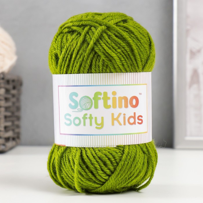 Пряжа 100% акрил "Softy Kids" 90м ±5м 50 гр цвет 49 зелёный хаки - Фото 1
