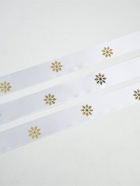 Лента атласная с тиснением «Снежинки», 25 мм, 23±1 м, белая - Фото 3