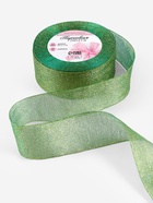 Лента парчовая, 40 мм, 23±1 м, зелёная №032 - Фото 2
