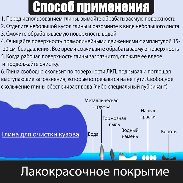 

Глина для глубокой очистки кузова, 90 г, синий