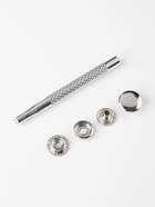 Кнопки установочные, Омега (О-образные), d=15 мм, 6 шт., с установщиком, цвет серебряный - Фото 2