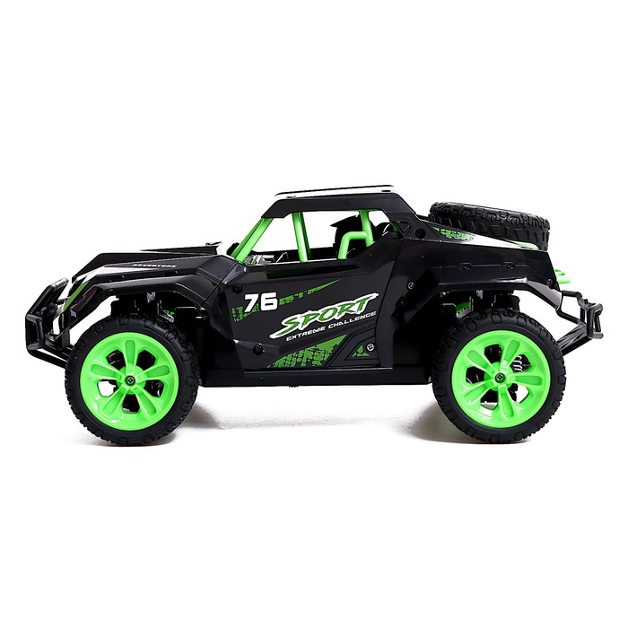 Машина радиоуправляемая «Багги», 1:16, 4WD, 25 км/ч, работает от аккумулятора, цвет зелёный 55029