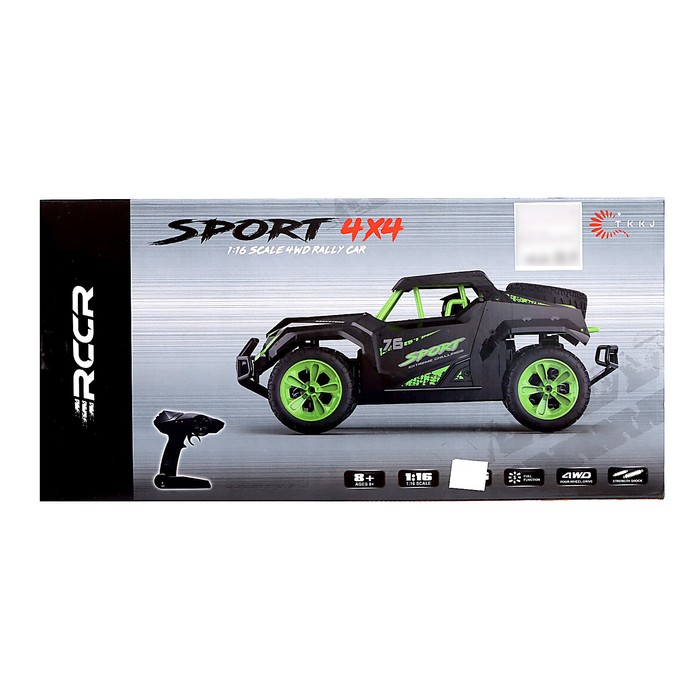 Машина радиоуправляемая «Багги», 1:16, 4WD, 25 км/ч, работает от аккумулятора, цвет зелёный 55029