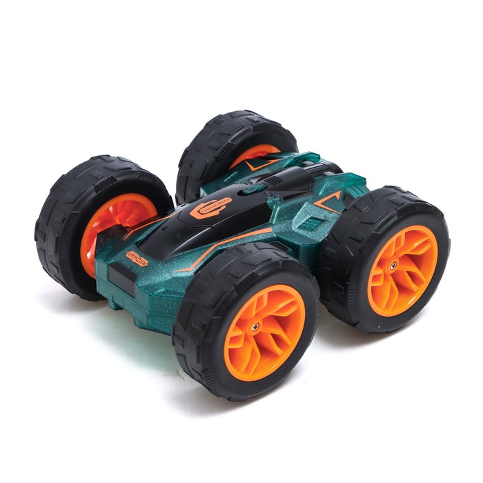 Перевёртыш радиоуправляемый STUNT, сменные колеса, работает от аккумулятора, цвет зелёный 55032