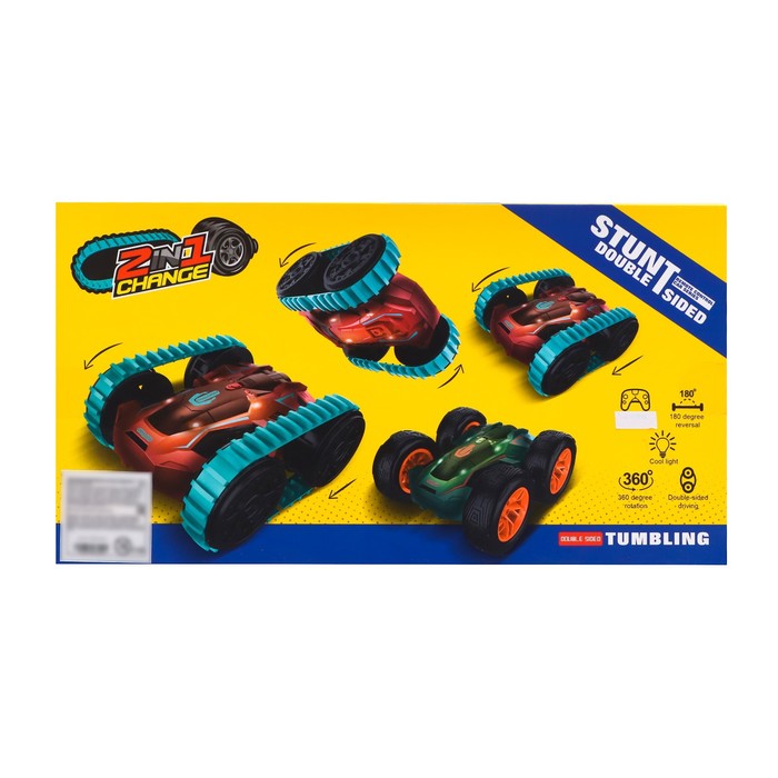 Перевёртыш радиоуправляемый STUNT, сменные колеса, работает от аккумулятора, цвет зелёный 55032