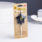 Свеча в торт на шпажке «Воздушный шарик.Звезда», цифра 8, 5.5 см, черная с золотом - Фото 2