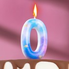Свеча в торт на шпажке "Звездопад", цифра 0, 5,5 см - фото 318941148
