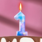 Свеча в торт на шпажке "Звездопад", цифра 1, 5,5 см - фото 1443175