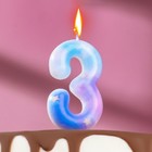Свеча в торт на шпажке "Звездопад", цифра 3, 5,5 см - фото 9822816