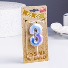 Свеча в торт на шпажке «Звездопад», цифра 3, 5.5 см - Фото 3