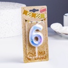 Свеча в торт на шпажке «Звездопад», цифра 6, 5.5 см - Фото 3