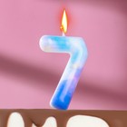 Свеча в торт на шпажке "Звездопад", цифра 7, 5,5 см - фото 318941162