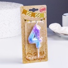 Свеча в торт на шпажке «Галактика», цифра 4, 5.5 см - Фото 3