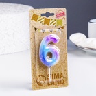 Свеча в торт на шпажке «Галактика», цифра 6, 5.5 см - Фото 3