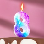 Свеча в торт на шпажке "Галактика", цифра 8, 5,5 см - фото 9822846