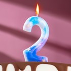 Свеча в торт на шпажке "Звездопад", цифра 2, 9 см, ГИГАНТ - фото 2866221