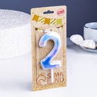 Свеча в торт на шпажке «Звездопад», цифра 2, 9 см, ГИГАНТ - Фото 3