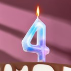Свеча в торт на шпажке "Звездопад", цифра 4, 9 см, ГИГАНТ - фото 17495823
