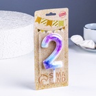 Свеча в торт на шпажке «Галактика», цифра 2, 9 см, ГИГАНТ - Фото 3