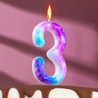 Свеча в торт на шпажке «Галактика», цифра 3, 9 см, ГИГАНТ - Фото 2