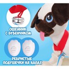 Интерактивная мягкая игрушка, собачка на поводке «Мопс» - Фото 9