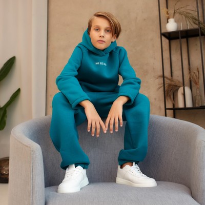 Костюм детский (худи, брюки) MINAKU: Basic Line KIDS, oversize, цвет изумруд, рост 116 см
