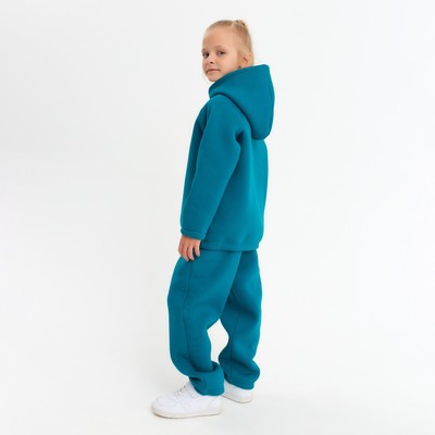 Костюм детский (худи, брюки) MINAKU: Basic Line KIDS, oversize, цвет изумруд, рост 140 см