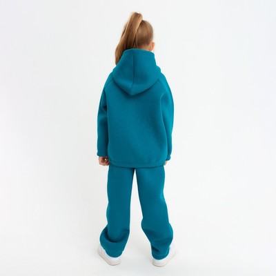 Костюм детский (худи, брюки) MINAKU: Basic Line KIDS, oversize, цвет изумруд, рост 140 см
