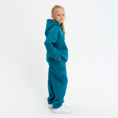 Костюм детский (худи, брюки) MINAKU: Basic Line KIDS, oversize, цвет изумруд, рост 146 см