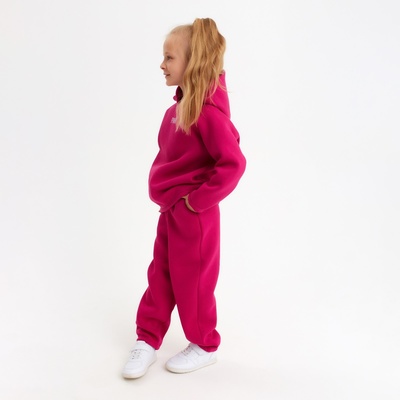 Костюм детский (худи, брюки) MINAKU: Basic Line KIDS, oversize, фуксия, рост 104 см