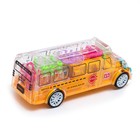 Автобус «Шестерёнки», свет и звук, работает от батареек, цвет жёлтый - фото 21656428