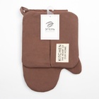 Набор кухонный Этель Kitchen, цвет. коричневый, варежка-прихватка 18×29 см, прихватка 19×19 см - Фото 7
