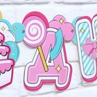 Гирлянда на люверсах с украшениями 5 шт. «С Днем рождения!», нежно-розовый, длина 245 см - Фото 5