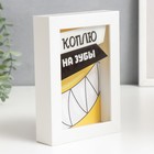 Копилка интерьерная пластик "Коплю на зубы" 17х12х3,8 см - фото 22540687