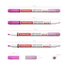 Маркер текстовыделитель ErichKrause Visioline V-16 Neon+Pastel, 0.6-3.3 мм, двусторонний, чернила на водной основе, розовый - Фото 2