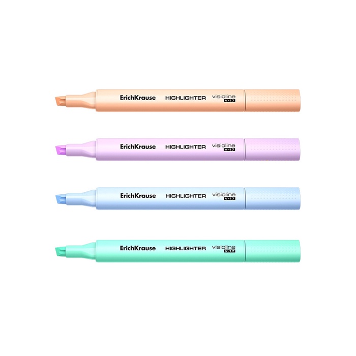 Маркер текстовыделитель ErichKrause Visioline V-17 Pastel, 0.6-4.5 мм, чернила на водной основе, жёлтый - Фото 1