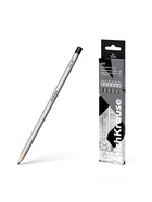 Набор карандашей чернографитных различной твердости 6 штук, ErichKrause, грифель d=2.2 мм, шестигранные, ударопрочные, серебро, в коробке - Фото 1