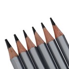 Набор карандашей чернографитных различной твердости 6 штук, ErichKrause, грифель d=2.2 мм, шестигранные, ударопрочные, серебро, в коробке - Фото 3