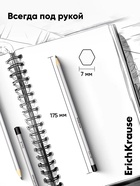 Набор карандашей чернографитных ErichKrause. ArtBerry, 6 штук, разной твёрдости, шестигранные, деревянные, серебристый корпус - Фото 6