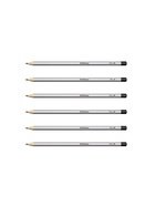 Набор карандашей чернографитных ErichKrause. ArtBerry, 6 штук, разной твёрдости, шестигранные, деревянные, серебристый корпус - Фото 10