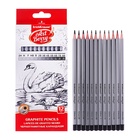 Набор карандашей чернографитных ErichKrause. ArtBerry, 12 штук, разной твёрдости, шестигранные, деревянные, серебристый корпус - Фото 1