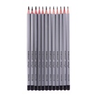 Набор карандашей чернографитных ErichKrause. ArtBerry, 12 штук, разной твёрдости, шестигранные, деревянные, серебристый корпус - Фото 3