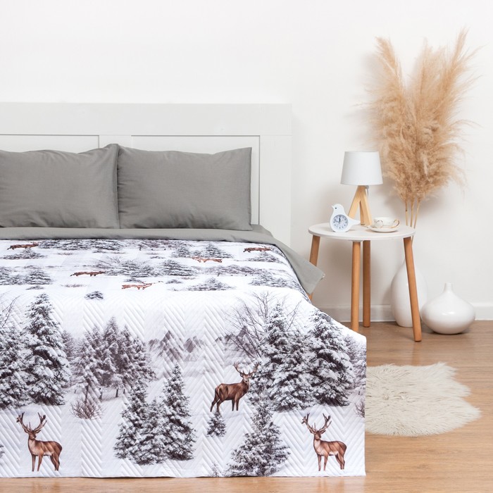 Покрывало "Этель" 1,5 сп Snow forest, 145х210см, микрофибра - Фото 1