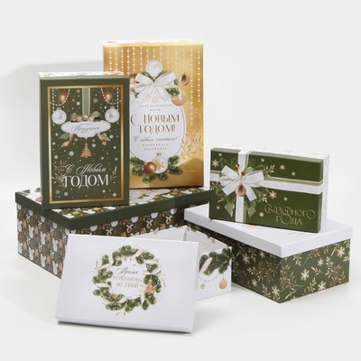 Набор подарочных коробок 6 в 1 «Новогодний подарок», 20×12.5×7.5 ‒ 32.5×20×12.5 см, Новый год